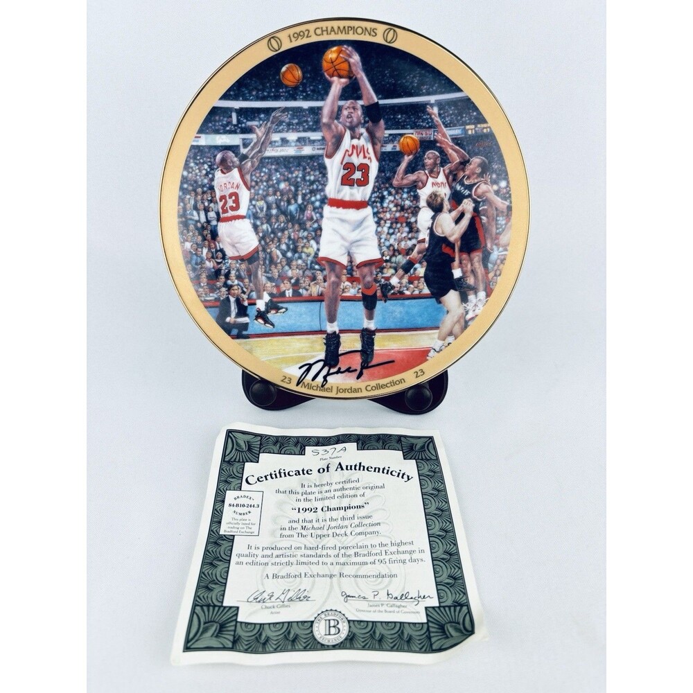 Michael Jordan 1992 Champions Collectors Plate Upper Deck Card Bradford Exchange